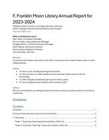 F. Franklin Moon Library Annual Report for 2023-2024
