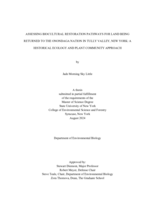 Assessing Biocultural Restoration Pathways for Land Being Returned to the Onondaga Nation in Tully Valley, New York: A Historical Ecology and Plant Community Approach